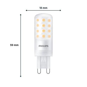 Philips LED-es tolllámpa, G9, 4W, matt, 480lm, 2,700K, dimmelhető kép