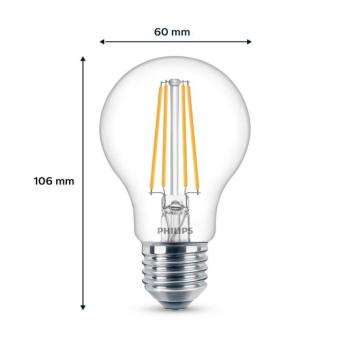 Philips LED izzó E27 7W 850lm 4000K átlátszó 6db kép