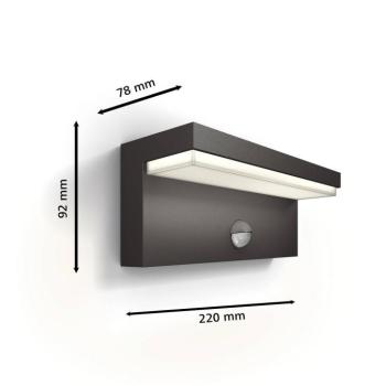 Philips LED kültéri fali lámpa Bustan UE, érzékelő, 4000 K kép