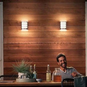 Philips LED kültéri fali lámpa Python UE, szürke, szenzoros kép