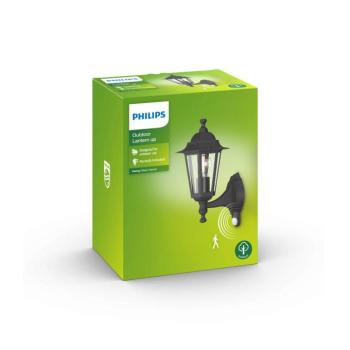 Philips Peking kültéri fali lámpa, fekete, érzékelővel kép