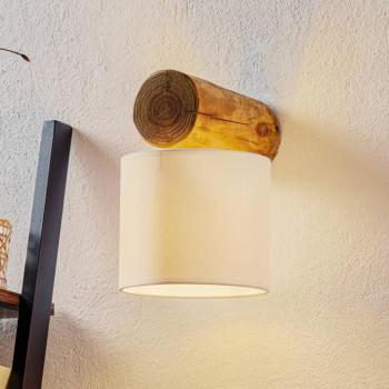 Pino Simple fali világítás, fehér burával, barna állvánnyal kép