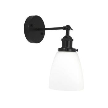 PR Home Kappa fali lámpa, fekete/opál, üveg, fém kép