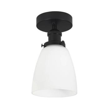 PR Home Kappa mennyezeti lámpa, fekete/opál, üveg, Ø 14 cm kép