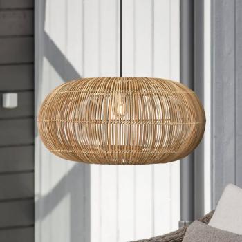 PR Home Zuri kültéri függőlámpa, rattan, Ø 61 cm, dugó, dugalj kép