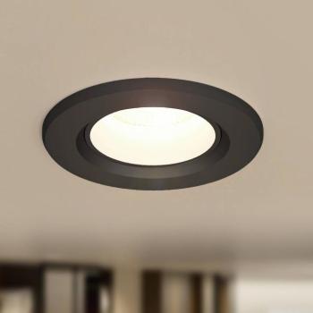 Prios LED-es süllyesztett lámpa Shima, fekete, 7 W, 3000K, dimmelhető kép