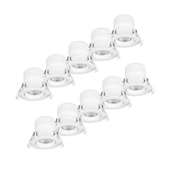 Prios LED süllyesztett lámpa Shima, fehér, 7W, 3000K, 10db, dimmelhető kép