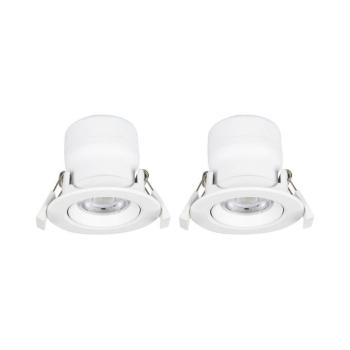 Prios LED süllyesztett lámpa Shima, fehér, 7W, 3000K, 2 db, dimmelhető kép
