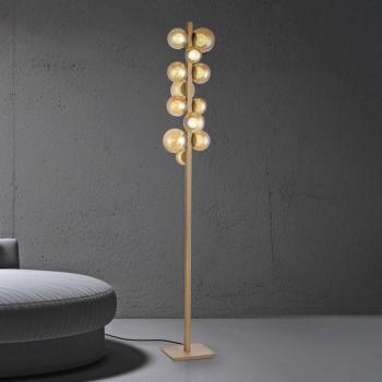PURE LED állólámpa pop-up bronz alumínium/üveg fényerőszabályzó 12-light kép