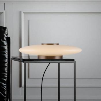 PURE LED asztali lámpa Vitrum barna/opál, üveg/alumínium kép