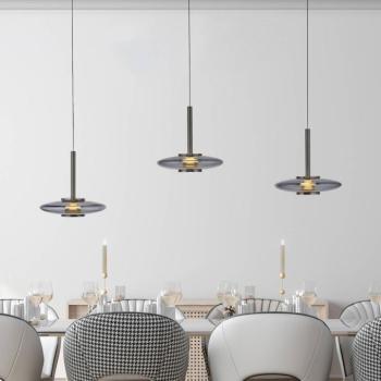 PURE LED függőlámpa Vitrum, szürke, üveg/alumínium 3-lámpás kép