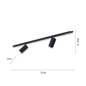 PURE Technik LED sávlámpa, 2-lámpás, fekete kép