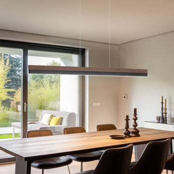 Quitani Keijo LED-es függesztett lámpa, fekete/dió, 123 cm kép