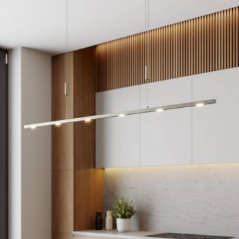 Quitani LED-es függőlámpa Tolu, nikkel, hossza 120 cm kép