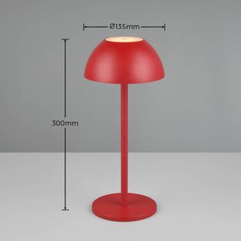 Ricardo LED-es, újratölthető asztali lámpa, piros, magasság 30 cm, műanyag kép