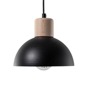 Seco függőlámpa, Ø 18 cm, fekete, fém/fa kép