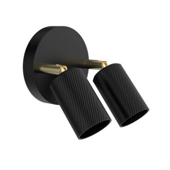 SEGULA Bronx Double Wave falilámpa E27 fekete kép