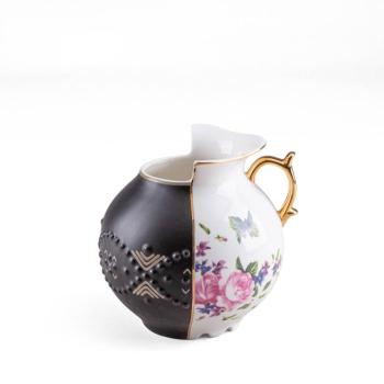 SELETTI Váza Hybrid Lfe, fehér / színes, Ø 19,5 cm, porcelán kép