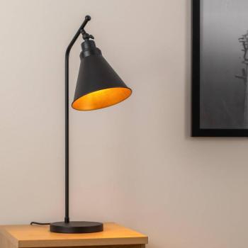 Sivani MR-608 asztali lámpa, fekete/arany, fém, magasság 50 cm kép