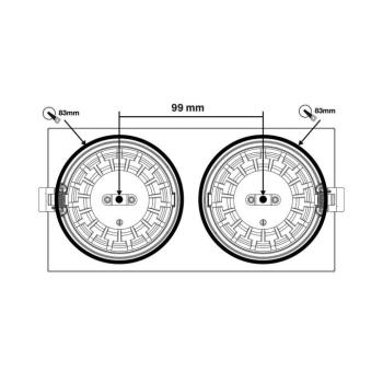 SLC DL04 Square X2 LED sülly. lámpa 3000K fehér kép