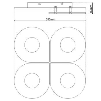 Smilla LED mennyezeti lámpa, fehér, fém, 50x50 cm, CCT Remote kép