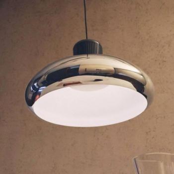 Stilnovo LED lógó lámpa Trepiù, króm/fekete, Ø 40 cm kép