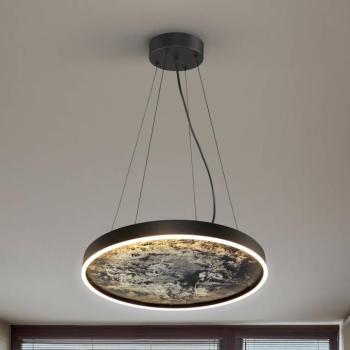 Stone LED lógó világítás, Ø 60 cm, CCT, fekete, fém, akril kép