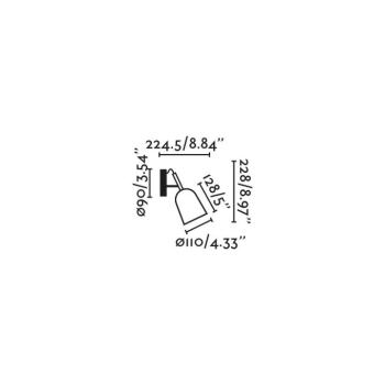 Studio fali lámpa, rózsaszín/fekete, acél, Ø 11 cm kép