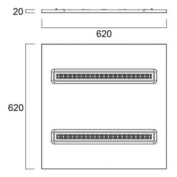 Sylvania Opticlip panel 625 4000K C8 WH DALI fehér kép