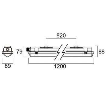 Sylvania Resisto 1200 nedvességálló lámpatest, 20W, 840, HF érzékelővel kép