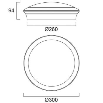 Sylvania Start Felületi mennyezeti lámpa, Ø 30 cm, CCT, Multipower kép