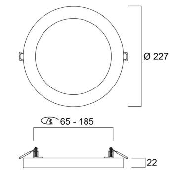 Sylvania Start LED-es downlight 5in1 Ø 21,7 cm 18W kép