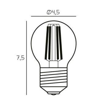 Tetszőleges LED izzó, E27 Ø 4,5 cm 3,5W 2,200K dimmelhető kép