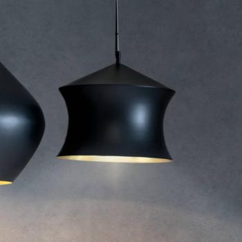 Tom Dixon LED lógó lámpa Beat Waist, fekete, Ø 41 cm kép