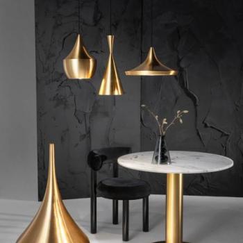 Tom Dixon LED lógó lámpa Beat Wide, sárgaréz színű, Ø 36 cm kép