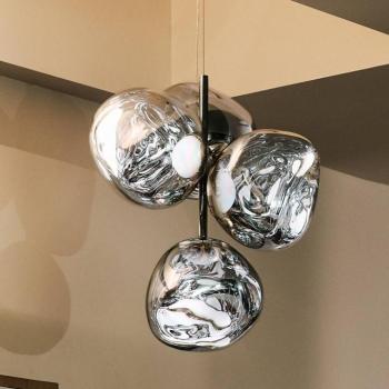 Tom Dixon LED lógó lámpa Melt Chandelier Mini, ezüst színű kép