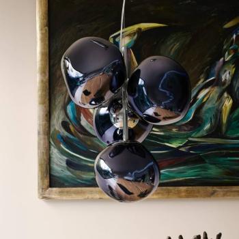 Tom Dixon LED lógó lámpa Melt Chandelier Mini, füstszürke kép