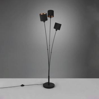 Tommy állólámpa, fekete/arany, magasság 150 cm, 3 lámpás szövet kép