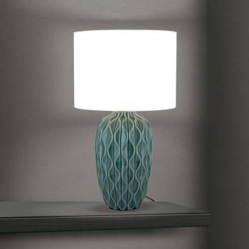Tortuga asztali lámpa, zöld/fehér, magasság 49,5 cm, kerámia/vászon kép