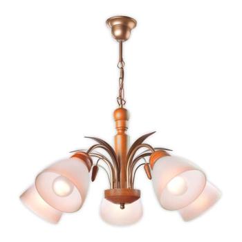  TULIPAN csillár 5xE27/60W/230V, bükk, láncos függeszték  kép
