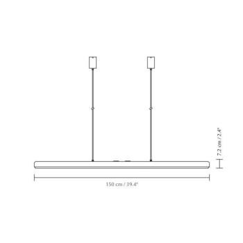 UMAGE LED-es függesztett lámpa Hazel Branch, fekete/acél, 150 cm kép