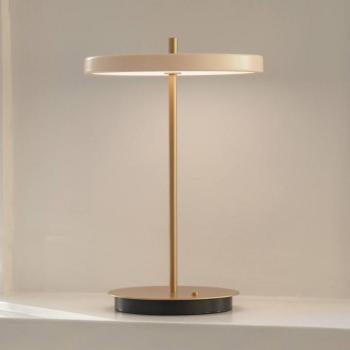 UMAGE LED-es újratölthető asztali lámpa Asteria Move gyöngyház fehér/réz 31cm kép