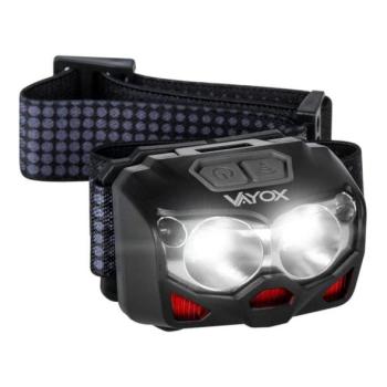 Vayox LED újratölthető fejlámpa szenzorral 2xLED/5W/5V/3xAAA IP65 500 lm 1200 mAh  kép