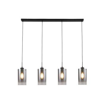 Ventotto függőlámpa, fekete/füst, 125 cm hosszú, 4 lámpás. kép
