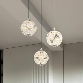 Virina LED lógó lámpa, Ø 42 cm, átlátszó, kristály, 3 izzós kép