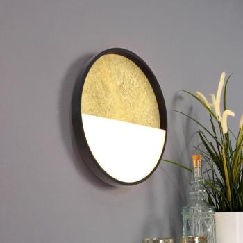Vista LED fali lámpa, arany/fekete, Ø 30 cm kép