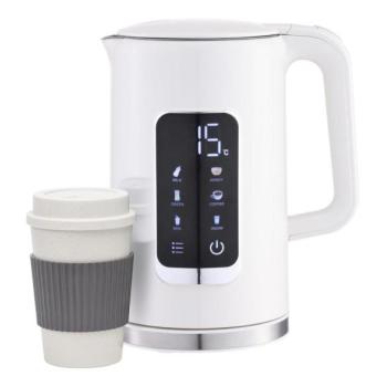  Vízforraló LCD kijelzővel 1,7 l 2200W/230V fehér + bögre 450 ml  kép