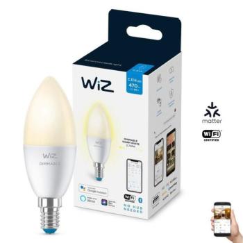 WiZ LED Dimmelhető izzó C37 E14/4,9W/230V 2700K CRI 90 Wi kép