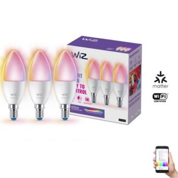 WiZ SZETT 3xLED RGBW C37 E14/4,9W/230V 2200 kép