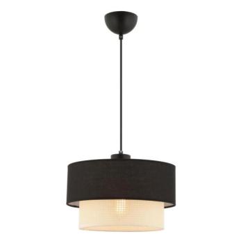  Zsinóros csillár ECHO 1xE27/60W/230V fekete/krémszínű  kép